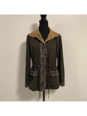Haute Hippie Jacket Women’s Size XS Olive Green Beaded Eagle Army Style Jacket